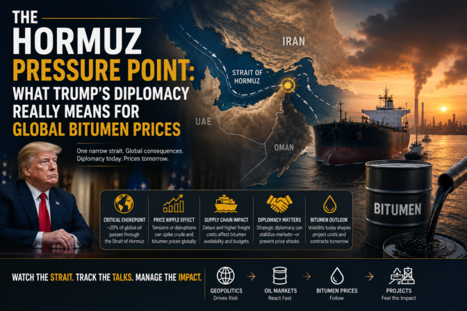 The Hormuz Pressure Point: What Trump’s Diplomacy Really Means for Global Bitumen Prices