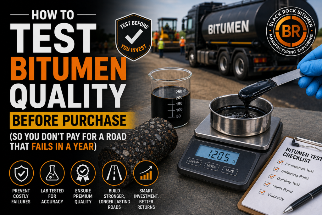 How to Test Bitumen Quality Before Purchase (So You Don’t Pay for a Road That Fails in a Year)