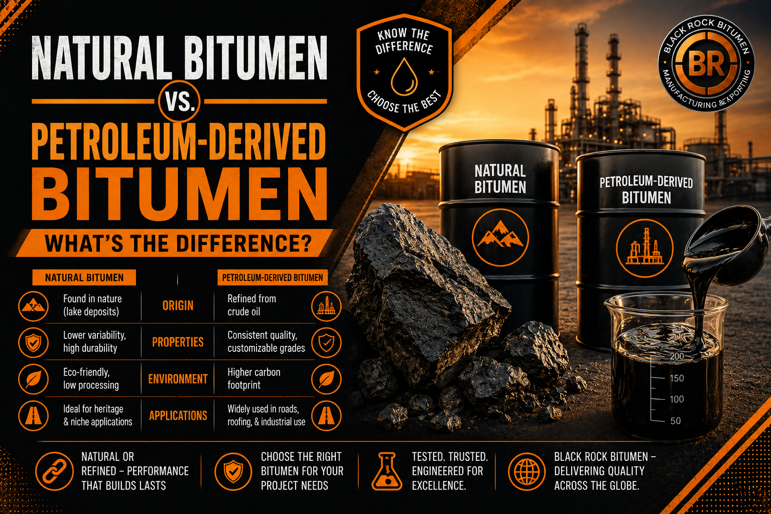 Natural Bitumen vs. Petroleum-Derived Bitumen: What’s the Difference?