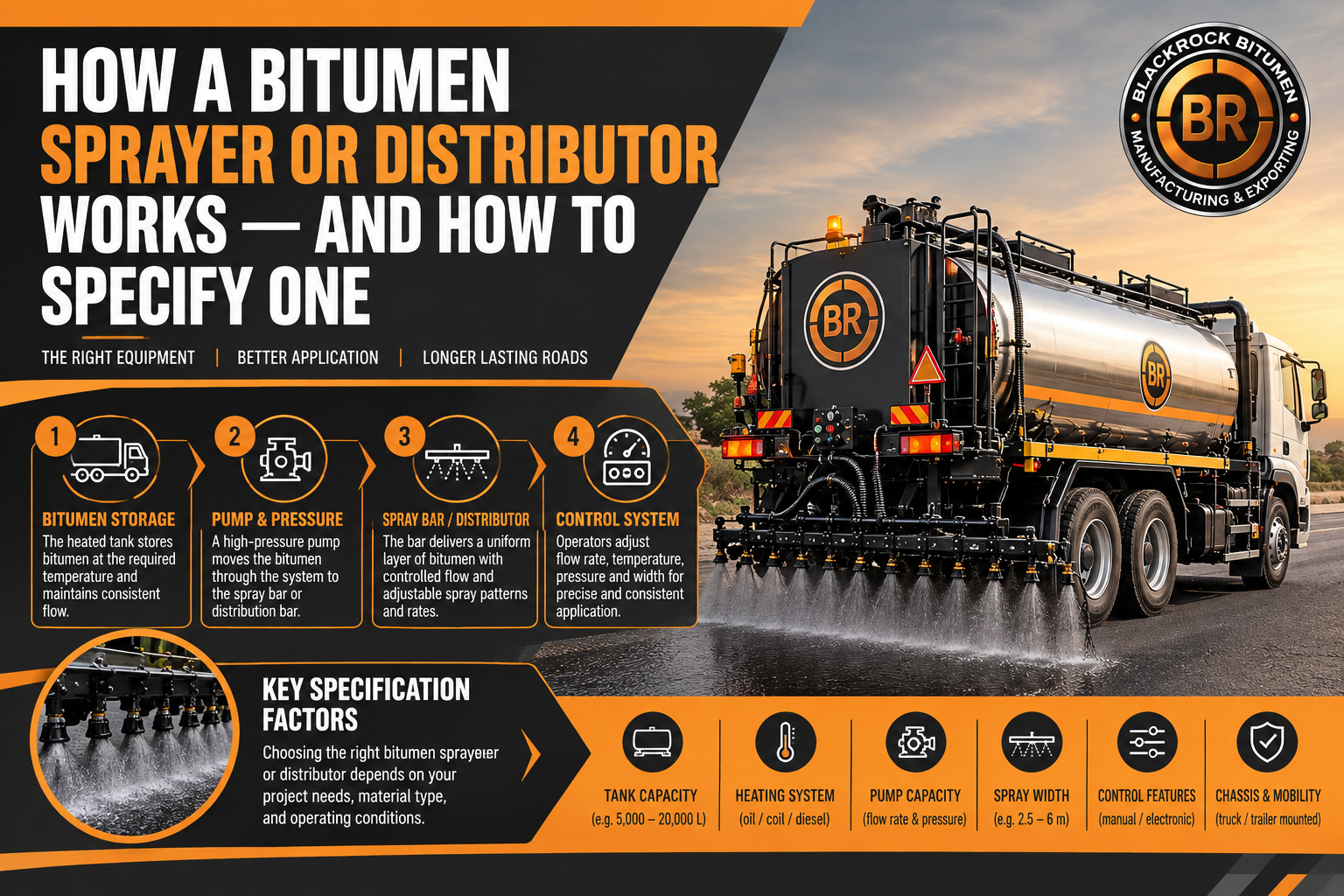How a Bitumen Sprayer or Distributor Works — and How to Specify One