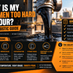 Bitumen that is too hard to pour with a diagnostic guide showing temperature, grade, contamination, storage, and equipment factors affecting bitumen flow.
